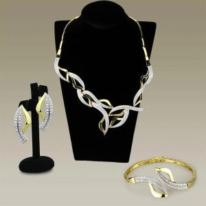 Gold+Rhodium Brass Jewelry Set